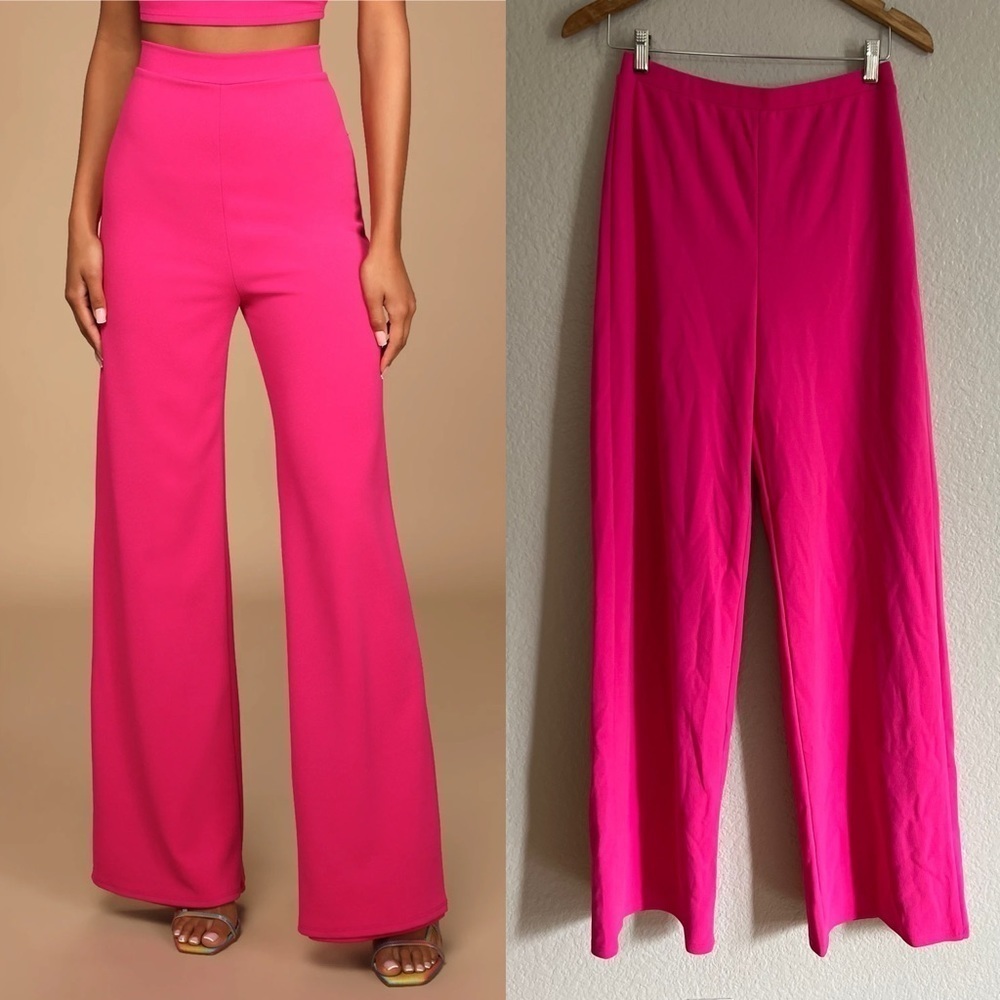 Pink Wide Leg Trouser High Waisted Pant NWOT